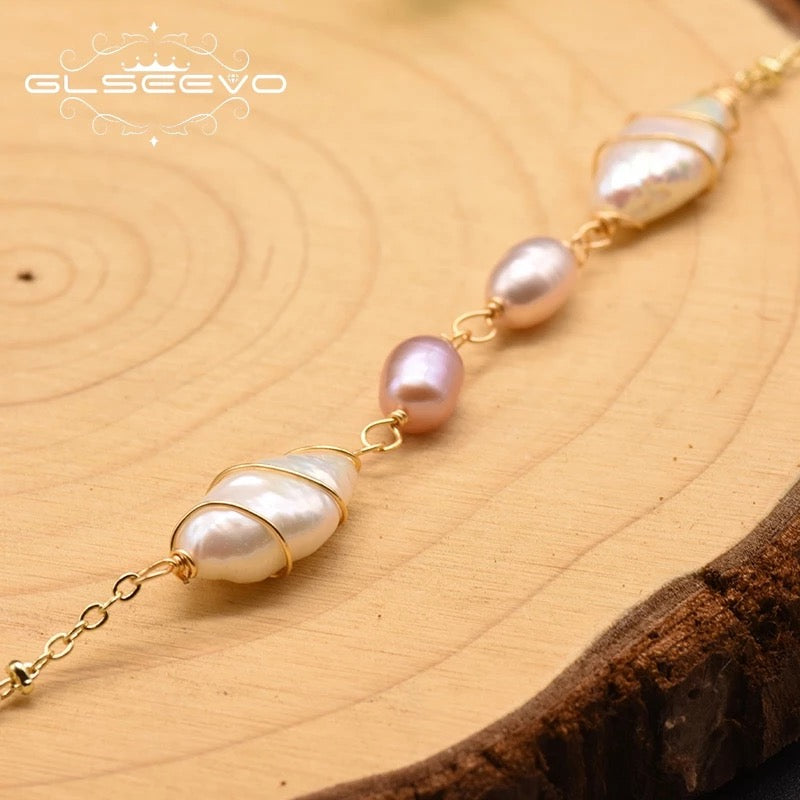 Natural Fresh Water White Pearl Long Pendant Necklace For Women
