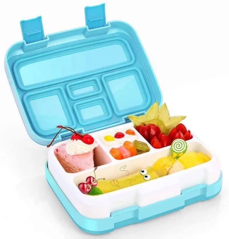 Kids Leak-Proof, 4-Compartment Bento-Style Kids Lunch Box - Ideal Portion Sizes for Ages 3 to 7, BPA-Free, Dishwasher Safe, Food-Safe Materials