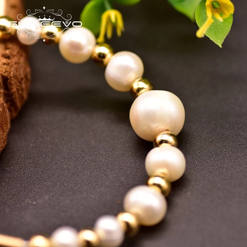 Handmade Original Design Natural Fresh Water Pearl Cuff Bracelet For Women