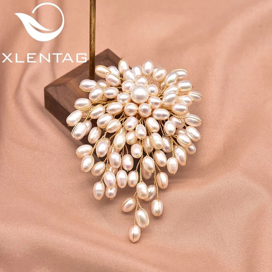 Pretty Vintage Hand Wired Natural Fresh Water Cluster Pearl Brooches For Women
